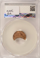 ND 1c Lincoln Cent 54% Curved Clip CACG MS63 Red