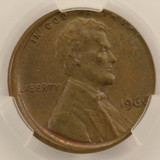 1966 1c Lincoln Cent 3% Misaligned Die CACG AU55 BN