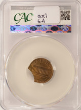 ND 1c Lincoln Cent 10% Curved Clip CACG MS62 RB