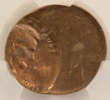 1982-X 1c Lincoln Cent Struck 50% Off-Center CACG MS62 RB