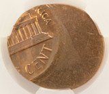1982-X 1c Lincoln Cent Struck 50% Off-Center CACG MS62 RB