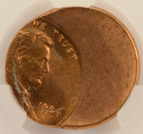 1984 1c Lincoln Cent Struck 45% Off-Center CACG MS64 Red