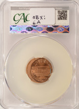 1990 1c Lincoln Cent Struck 12% Off-Center CACG MS63 Red