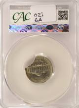 1988-D 5c Jefferson Nickel 6% Curved Clip CACG AU58