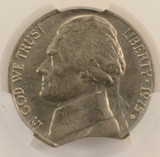 1975-D 5c Jefferson Nickel 5% Curved Clip at K-6 CACG MS64