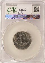 1989-P 25c Washington Quarter Struck 18% Off-Center CACG AU58
