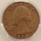 1979 25c Washington Quarter Improperly Annealed CACG MS63 RB