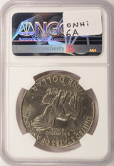 1972 $1 Ike Dollar 3% Curved Clip at K-10 NGC MS62