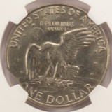 1972 $1 Ike Dollar 3% Curved Clip at K-10 NGC MS62