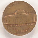 ND 5c Jefferson Nickel Struck on 1c Planchet PCGS MS63 RB