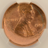 1988 1c Lincoln Cent Struck 15% Off-Center CACG MS63 Red