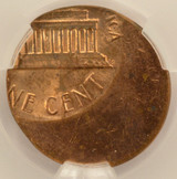 1980-x 1c Lincoln Cent Struck 45% Off-Center CACG MS63 Red