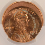 1993 1c Lincoln Cent Struck 10% Off-Center CACG MS64 Red