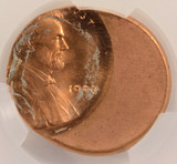 1990 1c Lincoln Cent Struck 40% Off-Center CACG MS64 Red