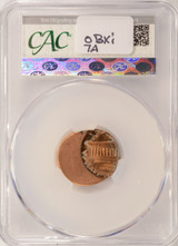 1990 1c Lincoln Cent Struck 40% Off-Center CACG MS64 Red