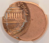 1995 1c Lincoln Cent Struck 45% Off-Center CACG MS65 Red
