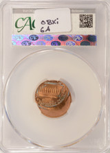 1991 1c Lincoln Cent Struck 35% Off-Center CACG MS63 Red
