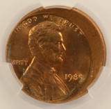 1985 1c Lincoln Cent Struck 15% Off-Center CACG MS62 Red