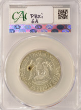 1966 50c Kennedy Half 2% Curved Clip CACG AU58
