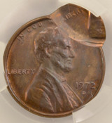 1972-D 1c Lincoln Cent Double-Struck, 2nd 90% Off-Center & DSBS CACG MS63 BN