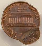 1972-D 1c Lincoln Cent Double-Struck, 2nd 90% Off-Center & DSBS CACG MS63 BN