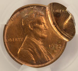1972-D 1c Lincoln Cent Double-Struck, 2nd 85% Off-Center Uniface CACG MS61 Red