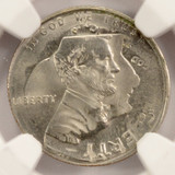 1995 1c Lincoln Cent on 1995-P Dime Double-Denomination NGC MS66
