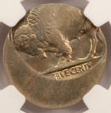 (1913-1938) 5c Buffalo Nickel Struck 30% Off-Center NGC MS63