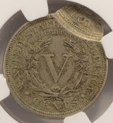 (1883-1899) 5c Liberty Nickel Double-Struck, 2nd 90% Off-Center NGC XF45