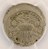 (1866-1883) 5c Shield Nickel Struck 20% Off-Center PCGS AU55