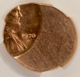 1970-D 1c Lincoln Cent Struck 55% Off-Center CACG MS65 Red