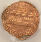 1983 1c Lincoln Cent Triple-Struck, 2-3rd Strikes Off-Center CACG MS62 Red
