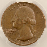 1971-D 25c Washington Quarter Missing Obverse Clad Layer CACG AU58 BN