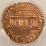 1985 1c Lincoln Cent 5% Brockage CACG MS65 Red
