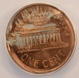2000 1c Lincoln Cent Broadstruck and 40% Brockage ANACS MS63 Red