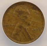1924 1c Wheat Cent 80 Degree Rotated Dies ANACS F15