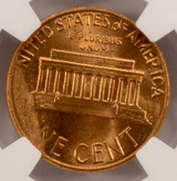 1975 1c Lincoln Cent Cud Major Die Break NGC MS64 Red