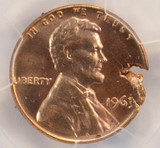 1963 1c Lincoln Cent 3% Defective Planchet PCGS MS65 Red