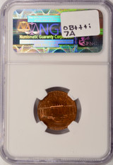 1989-P 5c Jefferson Nickel on 1989 Cent Double-Denomination NGC MS65 Red
