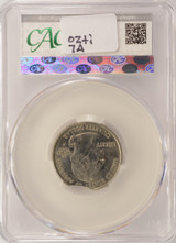 2001-P 25c Rhode Island Quarter 2% Curved Clip CACG AU58