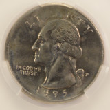 1995-P 25c Washington Quarter Broadstruck & Struck Thru CACG MS64