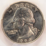 1994-D 25c Washington Quarter Reverse Missing Clad Layer PCGS MS63 Red