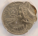1976 25c Bicentennial Quarter Double-Struck, 2nd Off-Center & Indent PCGS MS61