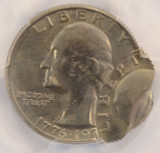 1976 25c Bicentennial Quarter Double-Struck, 2nd Off-Center & Indent PCGS MS61