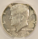 1966 50c Kennedy Half 3% Straight Clip CACG MS64