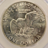 1972-S Silver $1 Ike Dollar Clipped Planchet at 1 o'clock CACG MS63