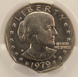 1979-P $1 SBA Dollar 2% Curved Clip at K-7 CACG MS62