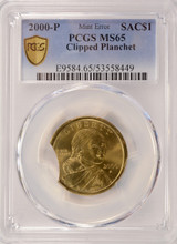 2000-P $1 Sacagawea Dollar 7% Curved Clip PCGS MS65
