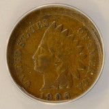 1906 1c Indian Cent Struck 5% Off-Center ANACS F12