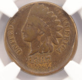 1887 1c Indian Cent Struck 15% Off-Center NGC VG10 Brown
